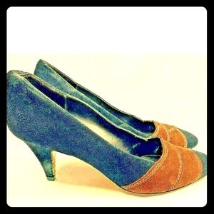 Sesto Meucci Brown Suede Heels Italy Size 7 B